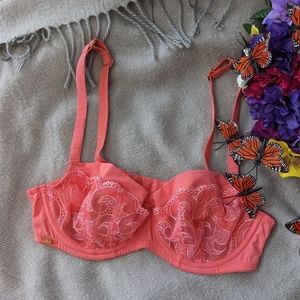 Coral pink bra by Panache Masquerade
